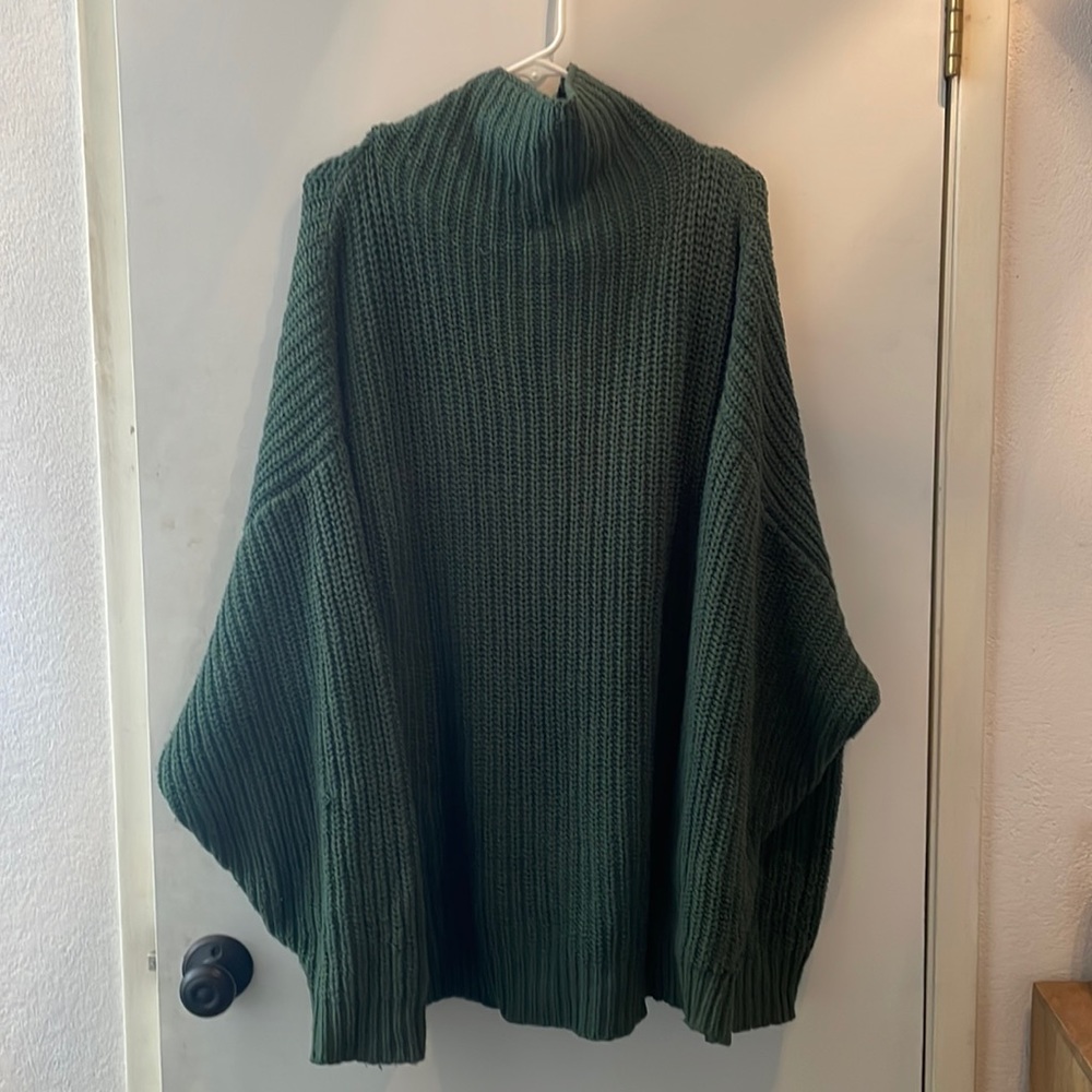 Free People Swim Too Deep Green Sweater